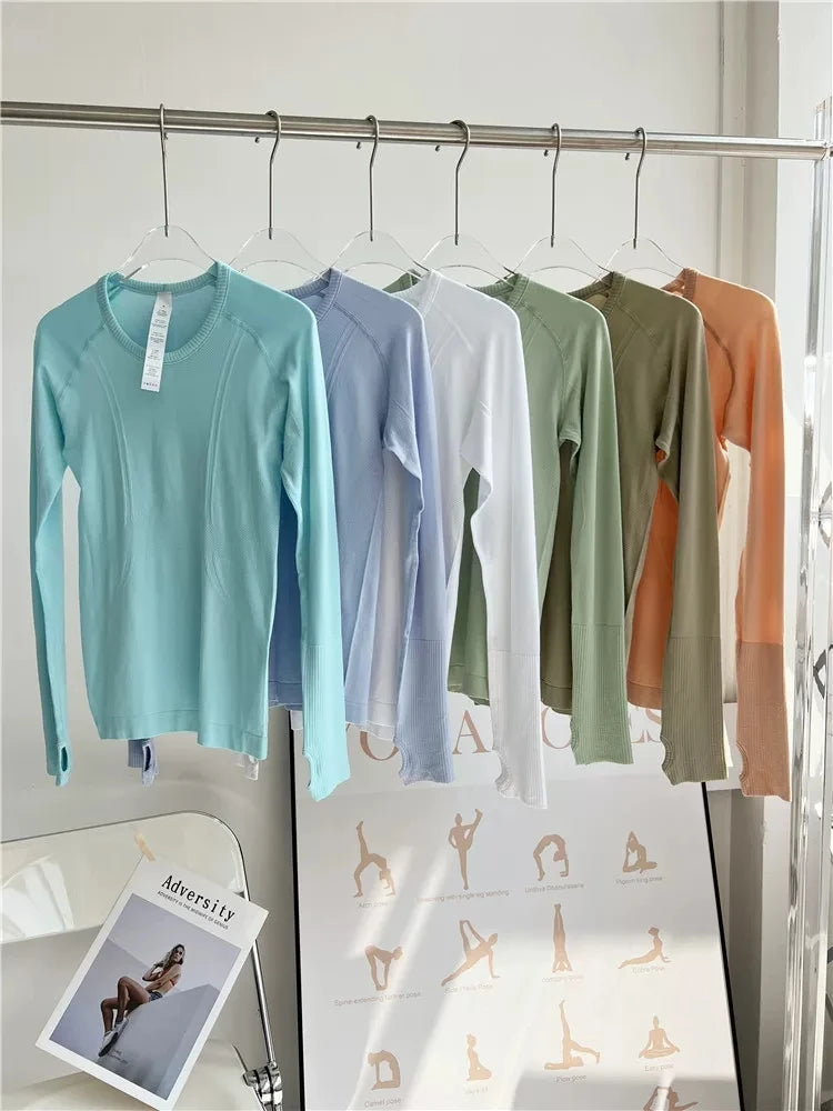 Seamless Yoga Top Women Long Sleeve Workout Shirt for Women Training Gym Clothes Stretchy Turtleneck Sportswear Activewear Main image