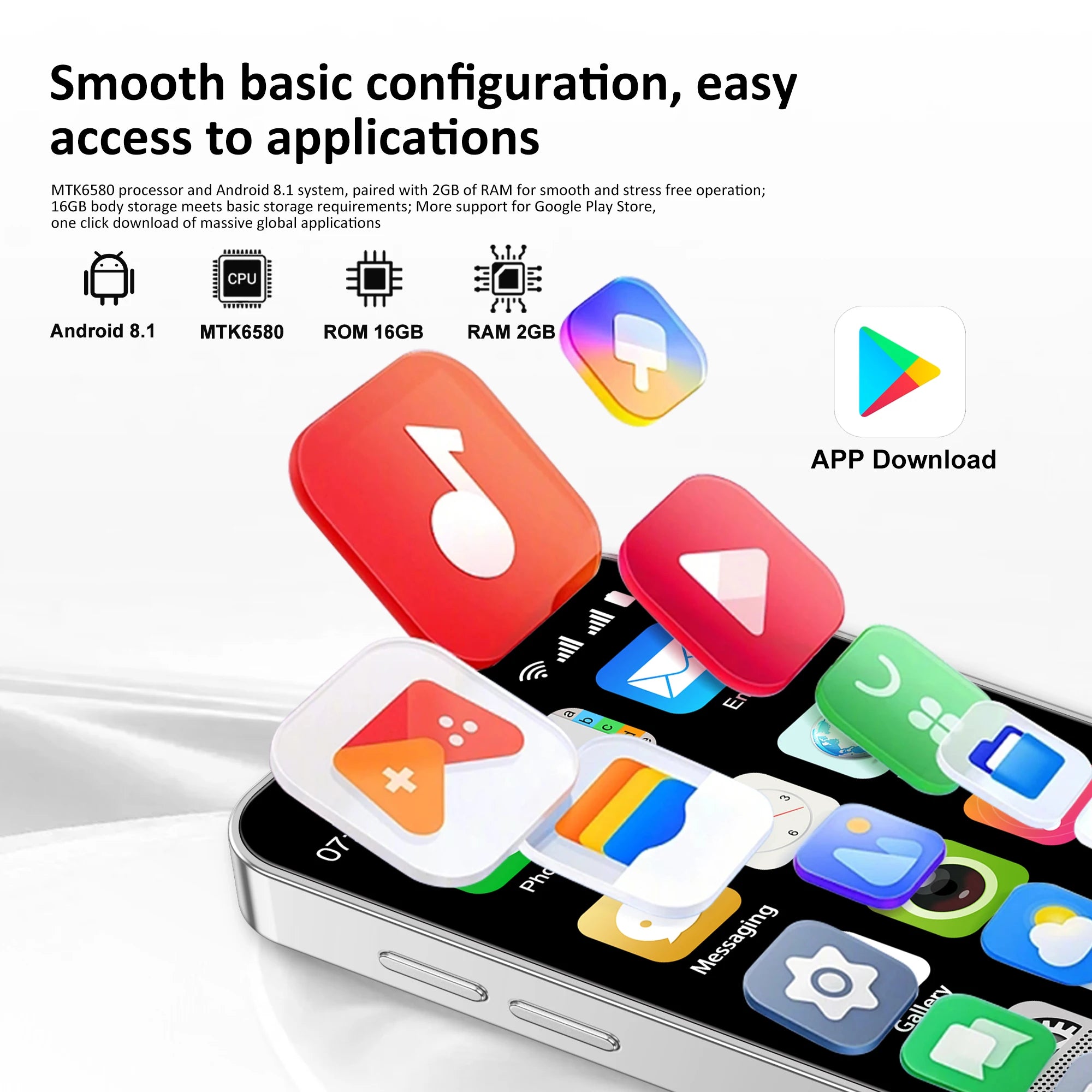 SERVO 18SE MINI 3G Pocket Smartphone Android System Google Play 16GB ROM 2MP Camera WiFi Super Small Smart Phones 2 SIM Standby Secondary image