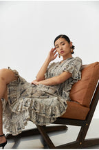Animal Fiber Fabric~ Casual Dress for Women, Ruffled Silk Dress, Designer Niche Silk Long Dress, New Women's Fashion