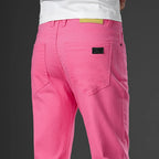 2026 98% Cotton Elastic Cotton Jeans Men's Spring Slim Straight Denim Pants Comfort Large Size Korean Business Casual Trousers