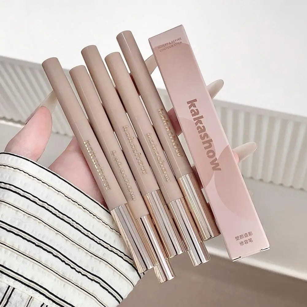 2026 New Nose Shadow Contour Pen With Sumdge Brush Naturally 3D And Brightening Contouring Stick Cream-Textured Nose Shadow Pen