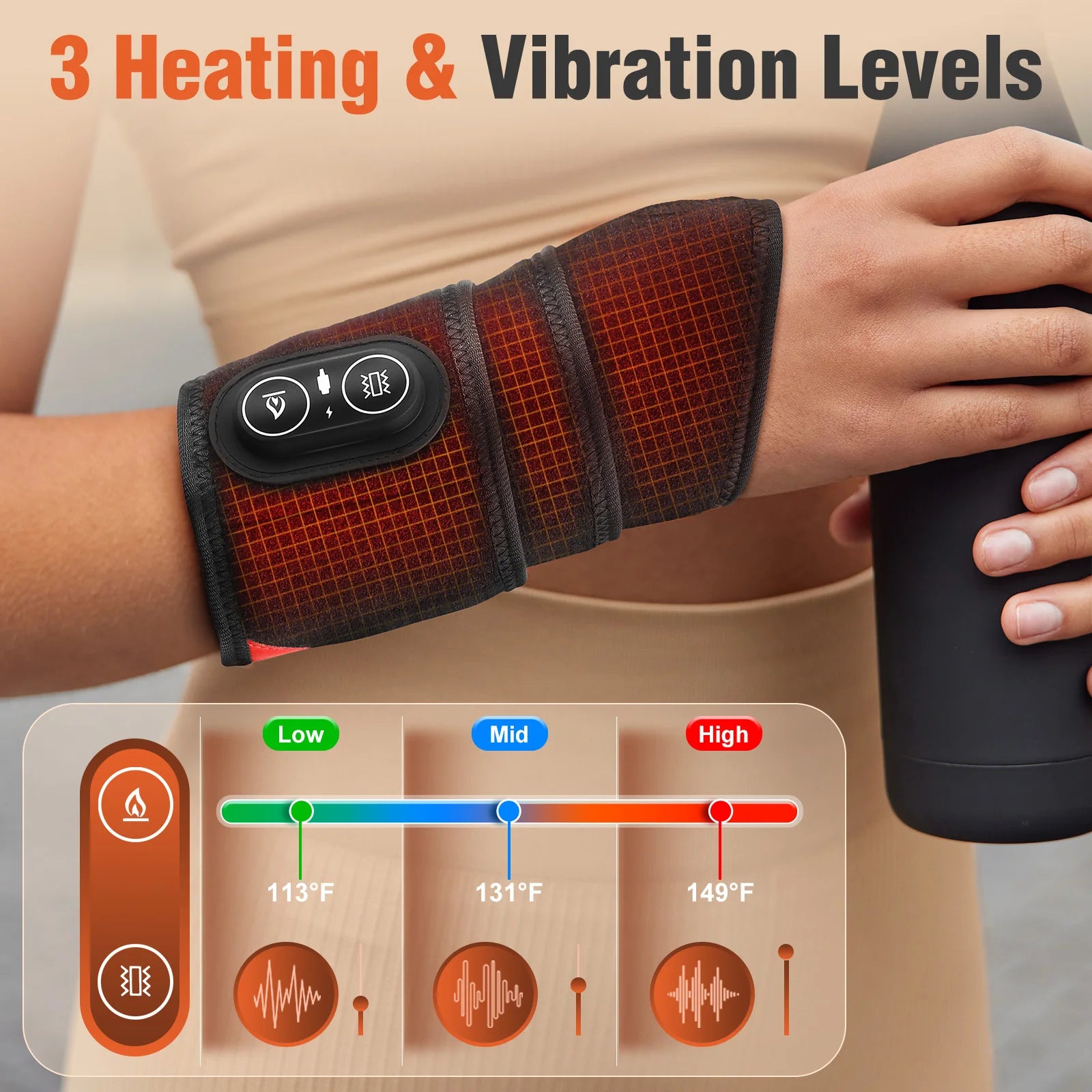 Multifunctional Heating Wrist Protector Sport Protection Hand Massager Support WristBand Pad Brace Tool Heat Health Care Device Secondary image