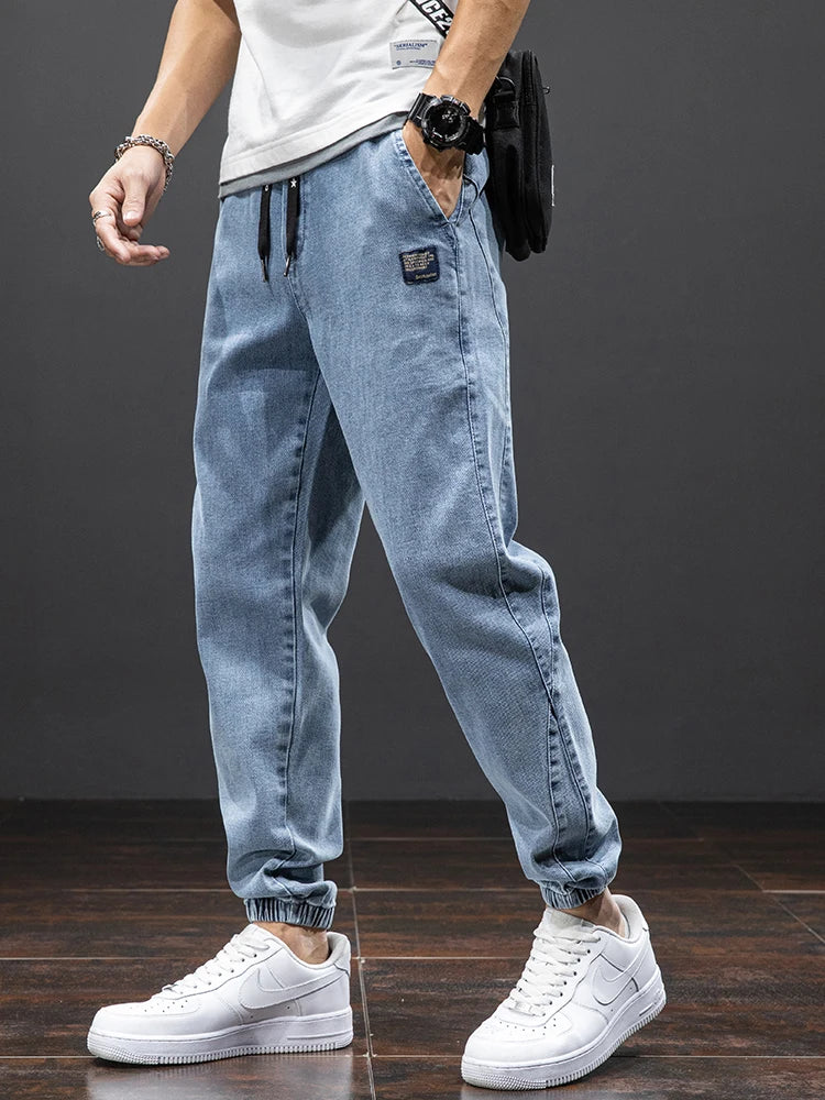 Spring Summer Black Blue Cargo Jeans Men Streetwear Denim Jogger Pants Men Baggy Harem Jean Trousers Plus Size Main image