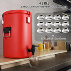 SucceBuy  Stainless Steel Insulated Beverage Dispenser 2 Gallon 7.6 Liter Thermal Hot and Cold Drink Server Dispenser