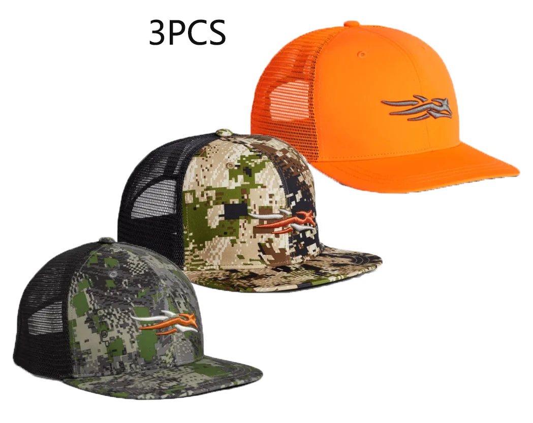 Mens Hunting Hat Camouflage Structured Mesh Baseball Cap Adjustable Classic Mens Fishing Outdoor Sports Hat Breathable Main image