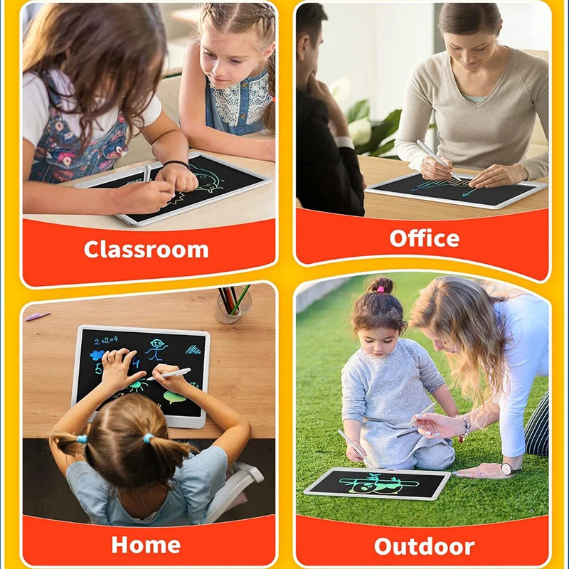 13/16 Inch LCD Drawing Tablet Writing Board Color Doodle Counting Practice Chalkboard Educational Toys For 3-12 Years Kids Gifts