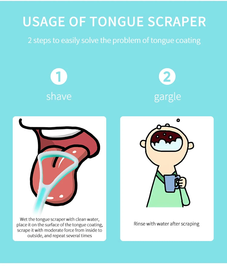 Tongue Scraper Cleaner for Adult Kid,Tongue Brush for Fresh Breath Dental Eliminate Bad Breath in Seconds Oral Care Tool