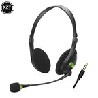 3.5mm Noise Cancelling Wired Headphones Adjustable Earphones Business Headset With Microphone For PC /Laptop/Computer