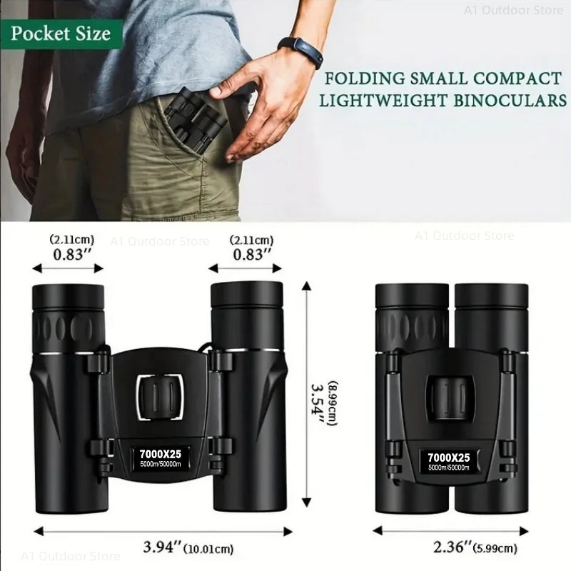 Powerful Long Range Binoculars Monocular Telescope Folding Portable BAK4 FMC Optics Jumelles for Outdoor Camping Hunting Concert