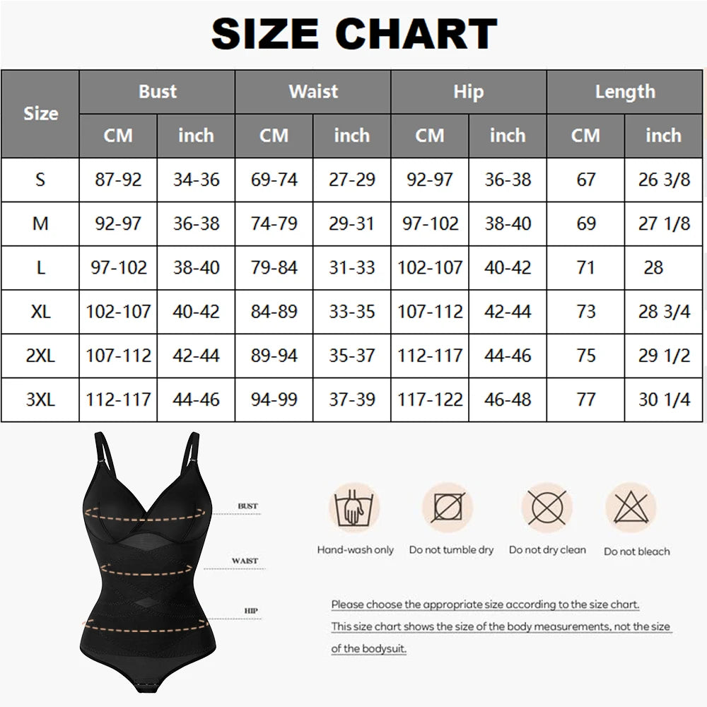 Cross Waist Tummy Control Body Shaping Bodysuit for Women Full Body Control V-Neck Mesh Breathable Briefs Underwear Butt Lifter Secondary image