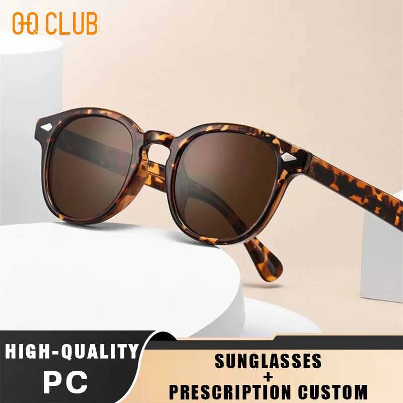 O-Q CLUB Retro Round Men Sunglasses Women's Sun Glasses Woman UV400 Lunette Zonnebril Dames Polarized Lenses Man Eyewear Vintage Main image