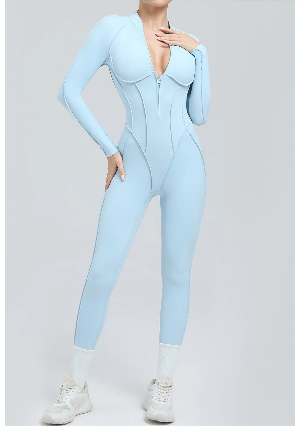 Women's Yoga Jumpsuit Hip Lift Sports Fitness Removable Padding Backless Zipper Leggings One-Piece Running Workout Gym Jumpsuit