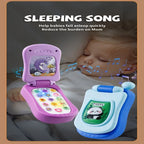 Puzzle early education music mobile phone cartoon simulation flip phone baby toy 61 children's gift English