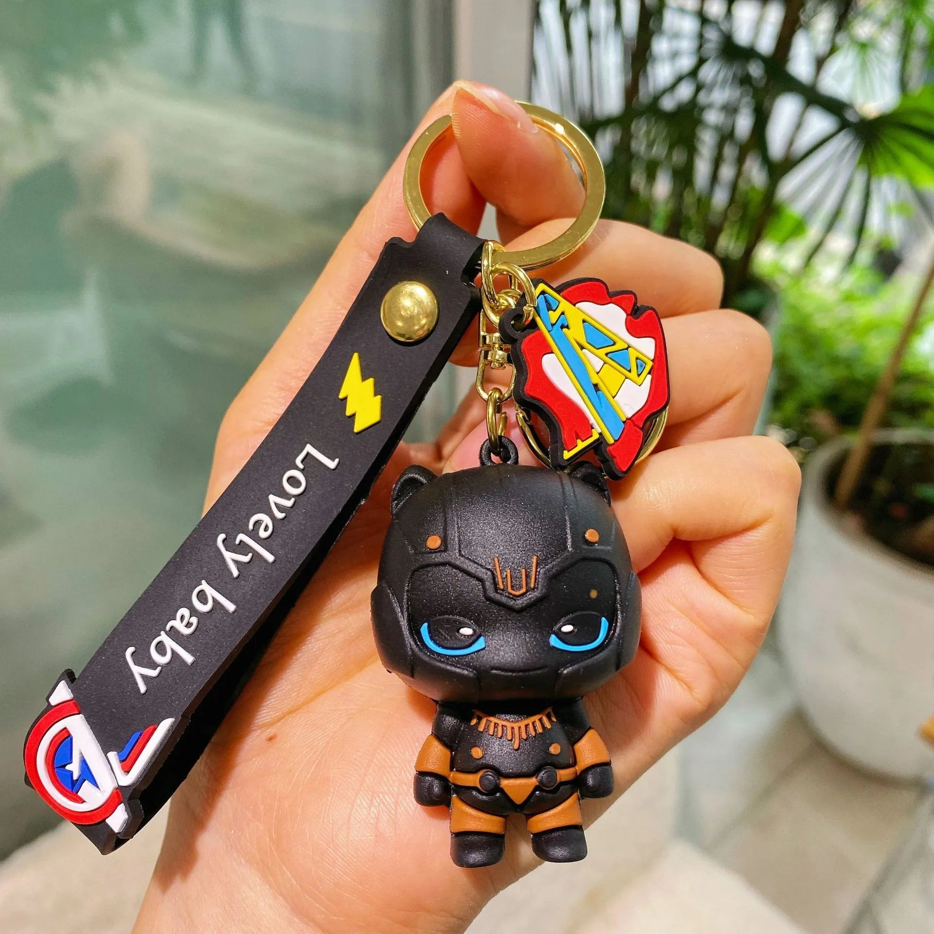 Marvel cartoon Avengers cute silicone doll keychain Spiderman Iron Man Captain America Hulk Thor Batman school bag pendant