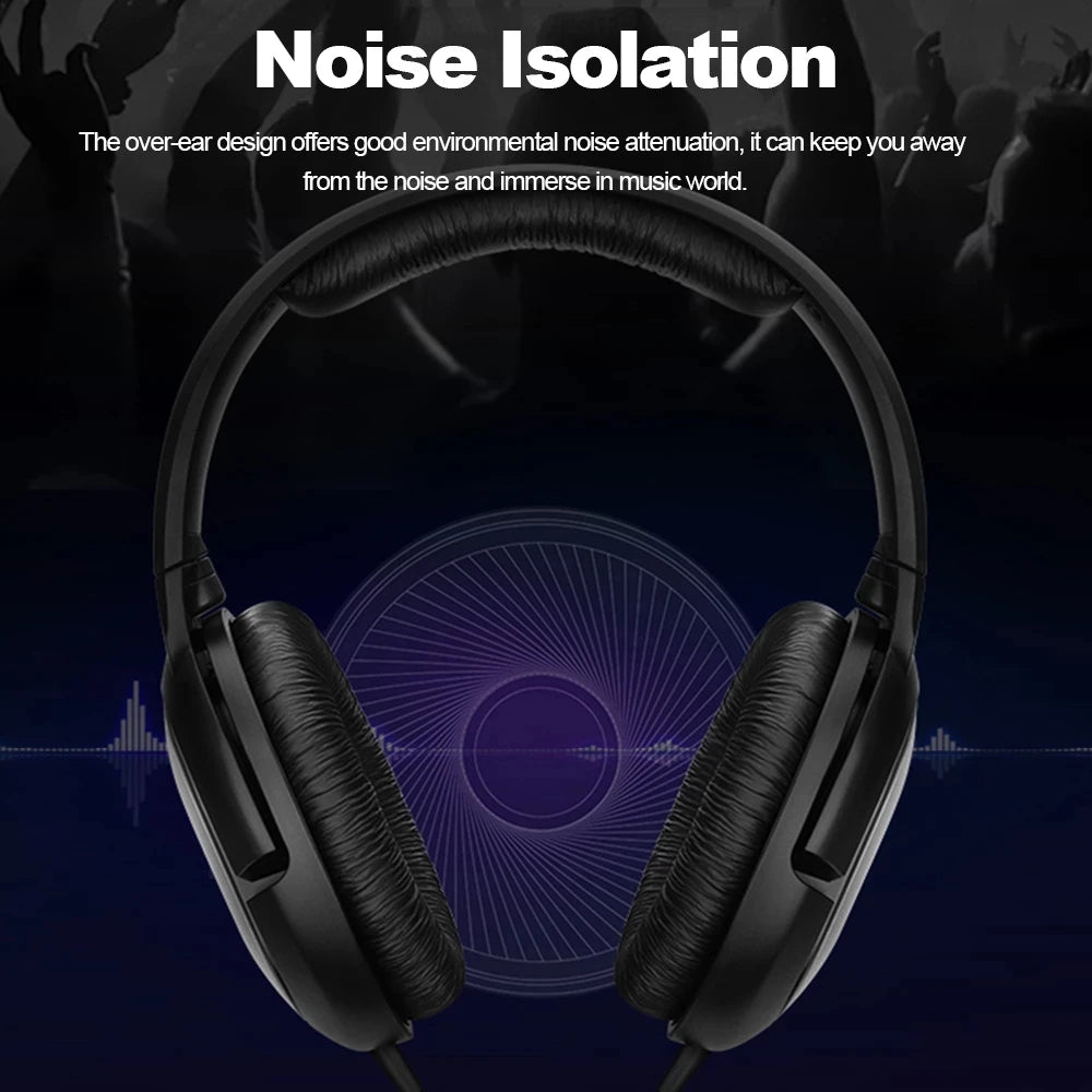 Sennheiser HD206 Over-Ear Wired HiFi Drivers Stereo Bass Audiophile Headphones Original Noise-Canceling Monitoring Headset