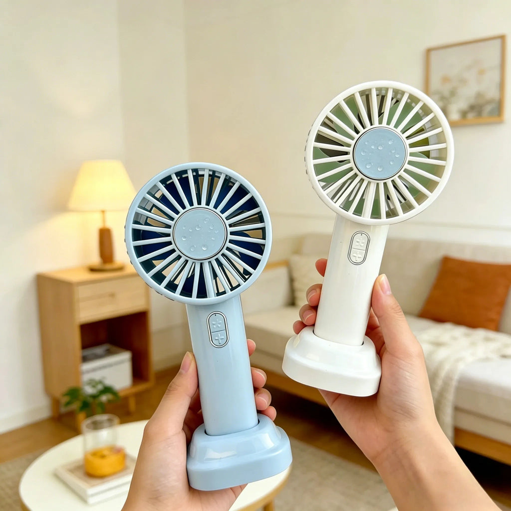 Mini Cooling Fan 3 Speed Portable Summer Refreshing Breeze Ice Pack 1800mAh Rechargeable Personal Air Conditioner