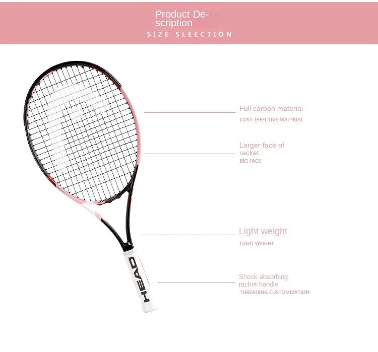 HEAD 2026 New Carbon Tennis Racket for Men Women Tenis Raquete Blue