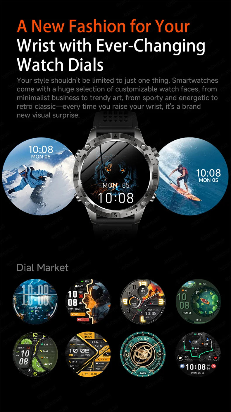 GPS Smart Watch for Men 2G ROM GPS Offline Maps Waterproof Swim Hiking Fitness Tracker Sleep SpO2 Rugged Durable Smartwatch GPS