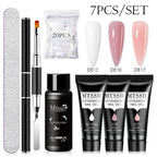24PCS/Set 20ml Poly Naili Extension Gel  Kit Mini UV Lamp Sealer With Base Top Coat Professional Poly UVNail Gel Kit Starter Kit