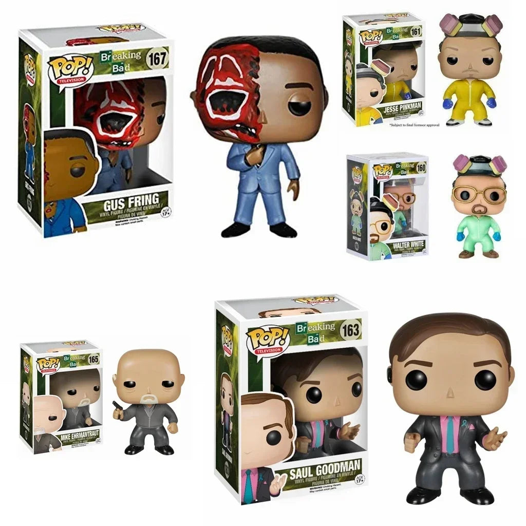 FUNKO POP Television Breaking Bad Gus Fring 167saul Goodman 163 Walter 160 MIKE 165 Jesse Pinkman 161 Vinyl Figures Model Toys