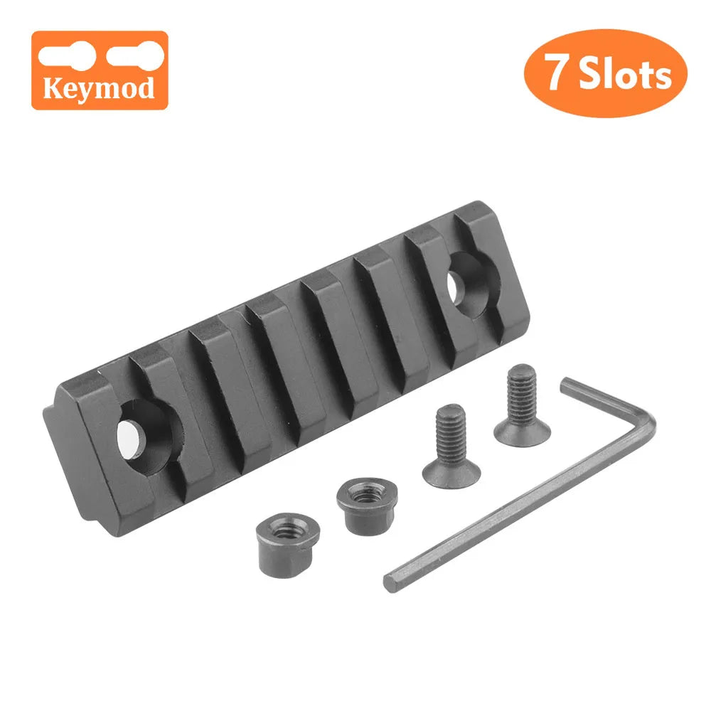 Hunting Tactical Picatinny Rail 3-13Slots 20mm Aluminum Rail Adapter Mount for Keymod / M-LOK System Handguard Scope Mount Base