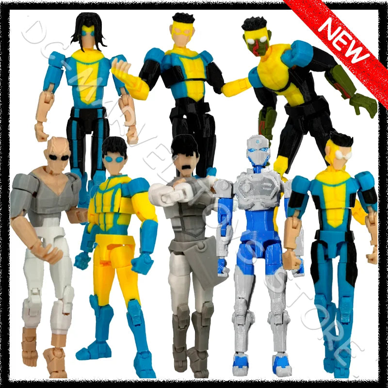In Stock New 3d Printed Invincible Toys Action Figures T13 Dummy 13 Superheroes Multi-Jointed Movable Shapeshift Toys Main image