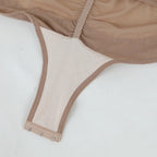 Cross Waist Tummy Control Body Shaping Bodysuit for Women Full Body Control V-Neck Mesh Breathable Briefs Underwear Butt Lifter