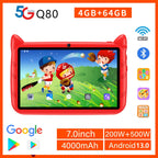 New 7 Inch 5G WiFi Kids' tablets Quad Core 4GB RAM 64GB ROM Dual Cameras Android 13.0 Learning Education Tablet PC 4000mAh