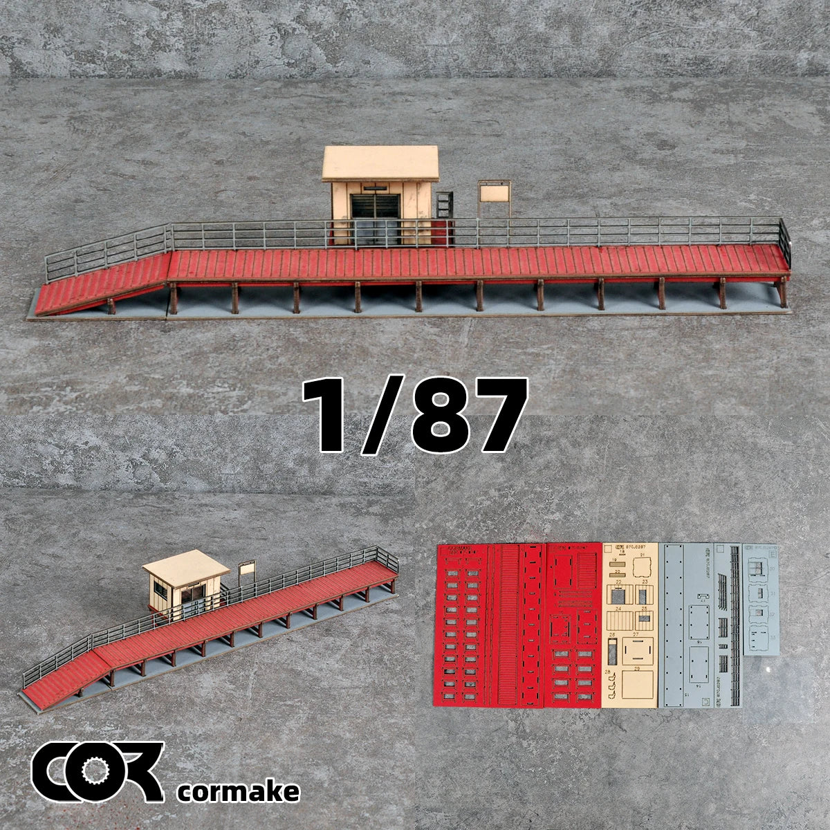 Assembly Architectural model train Railway model railway station platform miniature sand table diorama ho scale model kit 1/87