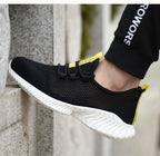 summer work shoes with protection breathable Lightweight safety shoes with iron toe anti-stab anti-slip working summer shoes
