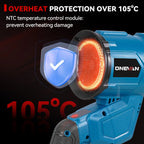 ONEVAN 2IN1 Brushless Electric Turbo Blower 38000RPM Cordless Handheld Dust Leaf Blowing Power Tool For Makita 18V Battery Pin