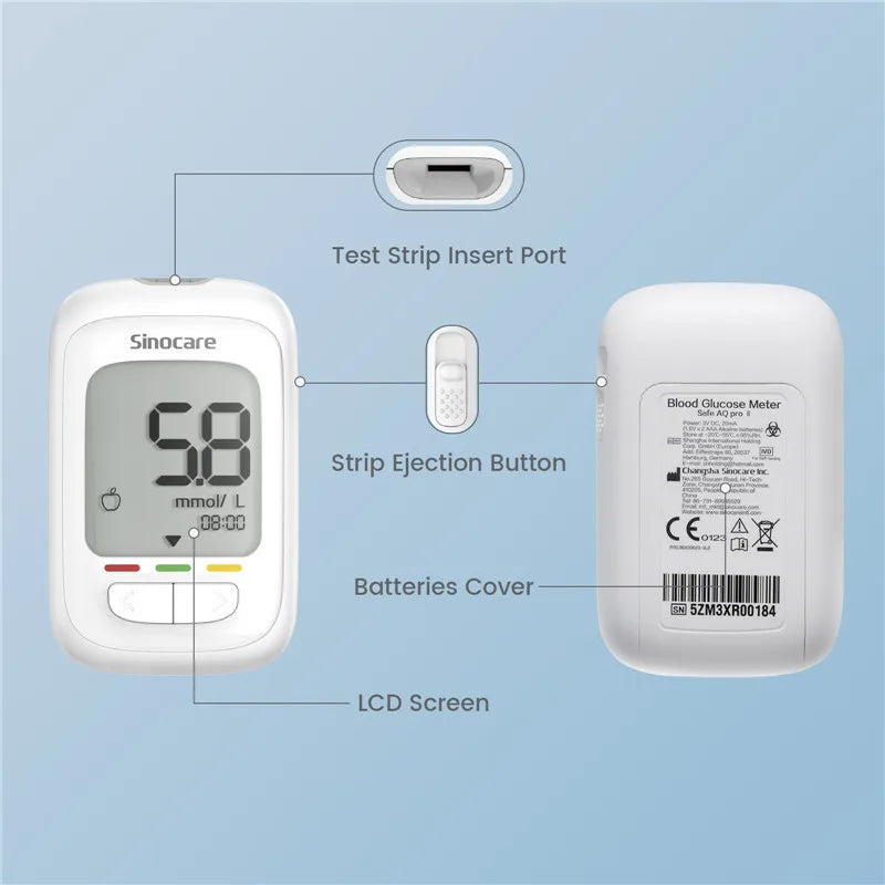 Sinocare Safe AQ pro Ⅰ Blood Glucose Meter Glucometer Kit Diabetes Tester Medical Blood Sugar Meter or Only Test Strips Lancets