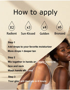 WK JALY Dark Self Tan Drops, Natural Self Tanner, Face & Body Glow with DHA, Carrot Oil, Aloe, Buildable, Streak Free Tan, Vegan