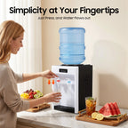 Electric Table Drinking Water Dispenser, Drinking Fountain, Office Cooler Home Hot/Cold Beverage Machine for 4.5-18.9L Buckets