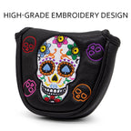 Golf Club Headcovers #1 #3 #5 Wood Head covers Skulls Design Driver Fairway Hybrid Woods Headcover Black PU Premium Leather Head