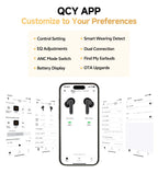 QCY MeloBuds Pro Adaptive Hybrid Active Noise Cancelling Wireless Earbuds 46dB Bluetooth 5.3 LDAC Hi-Res Audio 34H Earphones