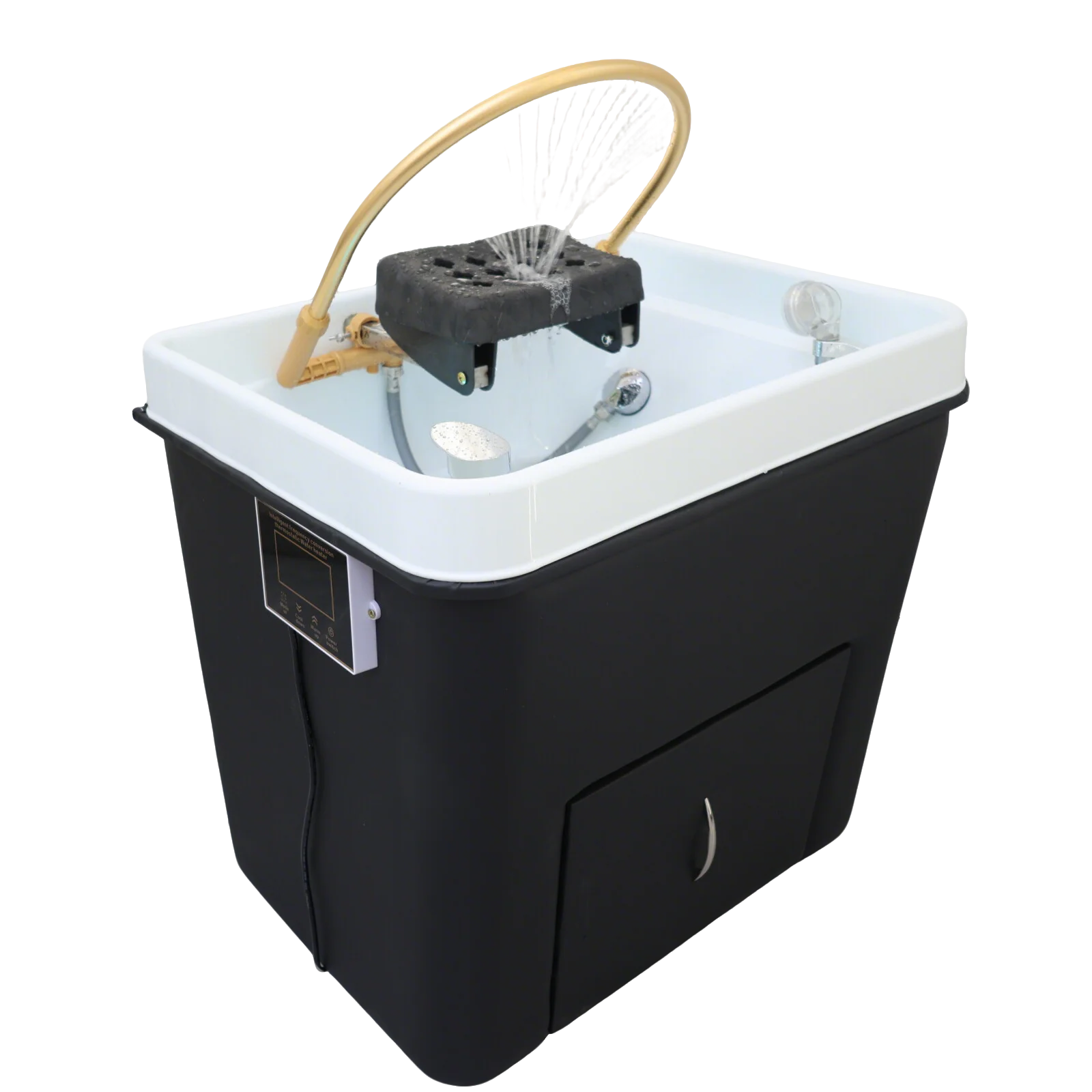 Salon Shampoo Chair With Ceramic Sink, Head Spa Fumigation Washing Station, Modern Bathroom Spa Furniture