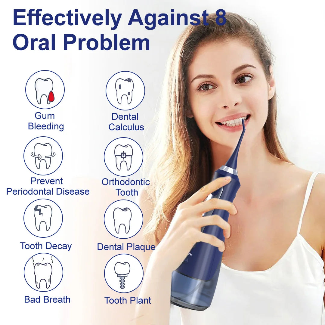 SEJOY Water Flosser Irrigator Dental Teeth Whitening strips Portable 230ML Tank 5 Modes 8 Jet Tips Washing Machine for Home Secondary image