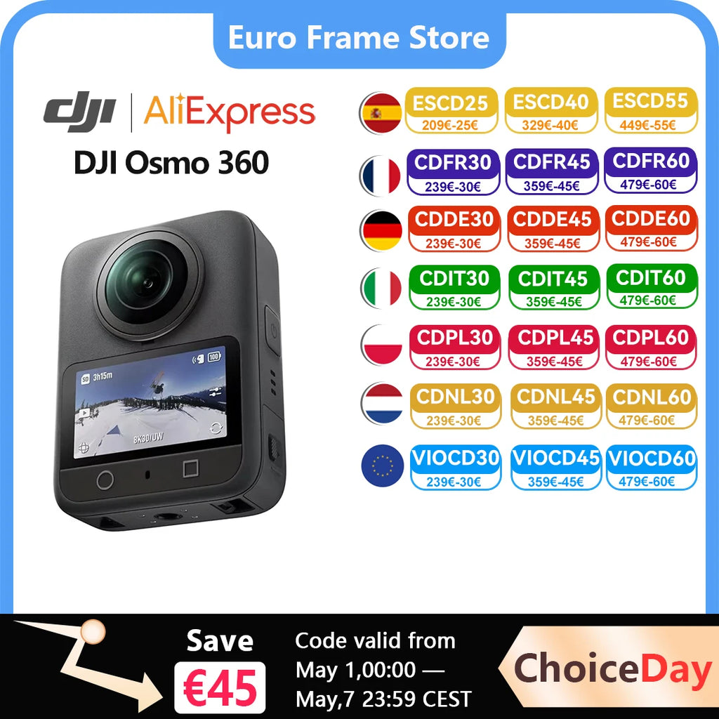 DJI Osmo 360 Standard Bundle 360 Camera with 1 Inch ° Imaging ° Video in 8K Native ° Photo in 120MP DJI Osmo 360