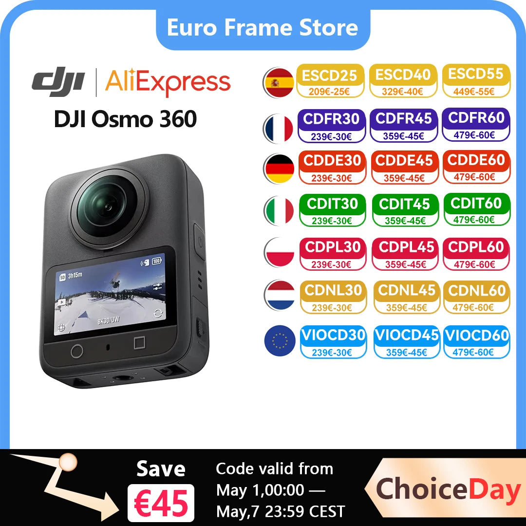 DJI Osmo 360 Standard Bundle 360 Camera with 1 Inch ° Imaging ° Video in 8K Native ° Photo in 120MP DJI Osmo 360