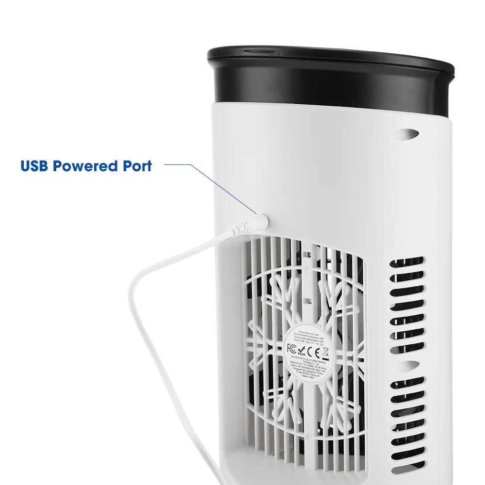 Desktop Air Conditioning Fan 300ML Water/Ice Cooling Fan 6 Speeds Small Air Conditioner Humidifier Cooler Fan With Ambient Light