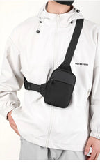 Men Waterproof Sling Chest Pack Fashion Small Black Crossbody Shoulder Zipper Bag Travel Workout Handbag Messanger Bag for Men