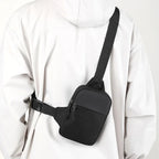 Men Waterproof Sling Chest Pack Fashion Small Black Crossbody Shoulder Zipper Bag Travel Workout Handbag Messanger Bag for Men