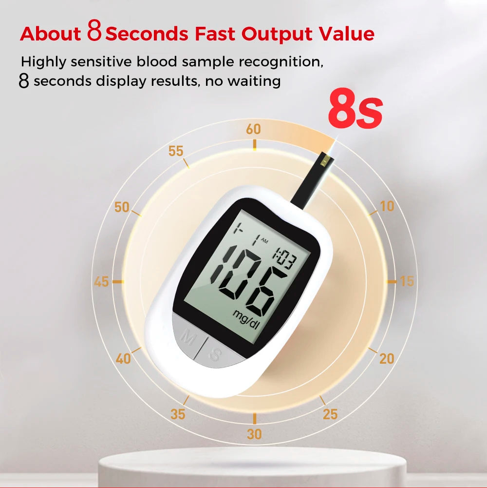 Medical Glucometer 50pcs Test Strips Lancets Blood Glucose Meter Kit Sugar Monitor Glucometro for Diabetes Mmol/L Or Mg/dL