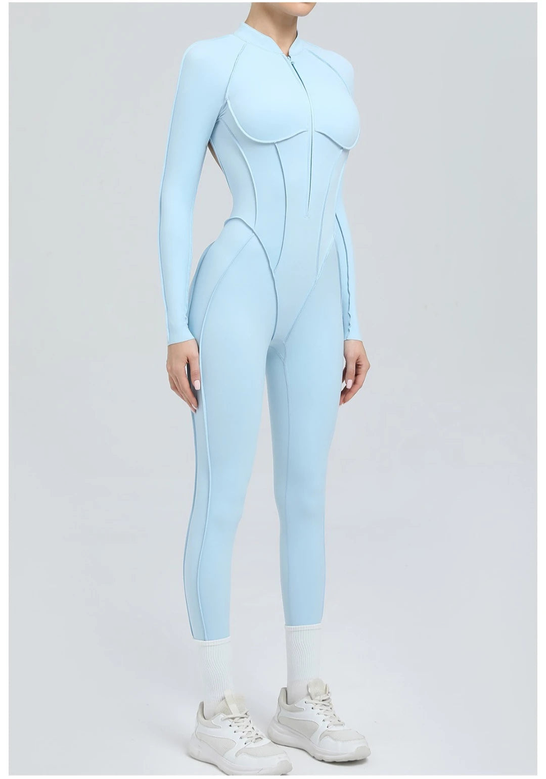 Women's Yoga Jumpsuit Hip Lift Sports Fitness Removable Padding Backless Zipper Leggings One-Piece Running Workout Gym Jumpsuit