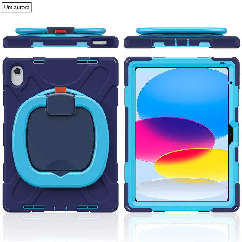 For IPad 7th 8th 9th 10.2 10th Gen Air 2 3 4 5 10.9 Mini 6 9.7 Pro 11 12.9 2022 Case Rotation Handle Stand Kids Shockproof Cover