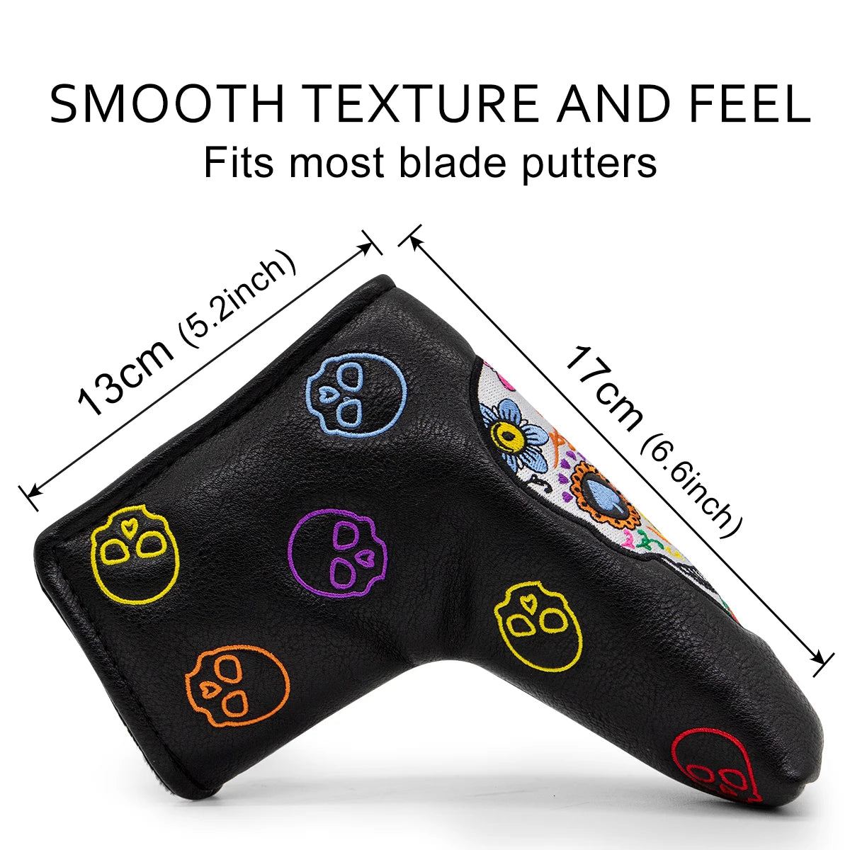 Golf Club Headcovers #1 #3 #5 Wood Head covers Skulls Design Driver Fairway Hybrid Woods Headcover Black PU Premium Leather Head