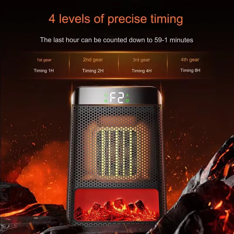 Portable Electric Heater Portable Desktop 1000W PTC Heating Fan Warm Air Blower for Household Office Mini Space Heater