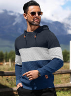 Men's Sweater Spring New Sport Warm Form Fitting Knit Pullover Sweater Hoodie Drawstring Hoodies Casual Sweatshirt US Size
