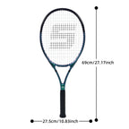 RaceRun-MAX Composite Carbon Tennis Racket, 295±10g Lightweight, 325mm Balance, One-Piece Stable Frame, 50-60lbs, for Advanced